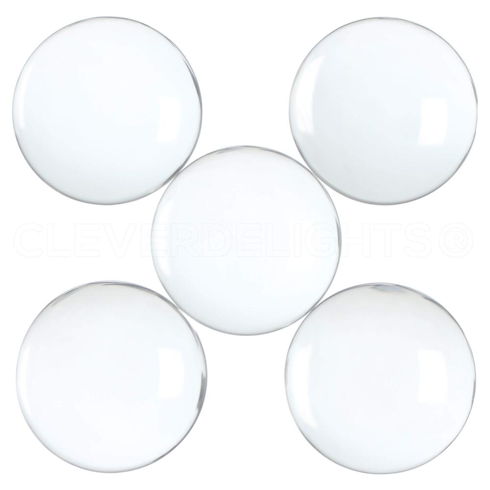 1368 40mm 1 9/16" Round Glass Cabochons - 50 Pack - Clear Transparent Solid